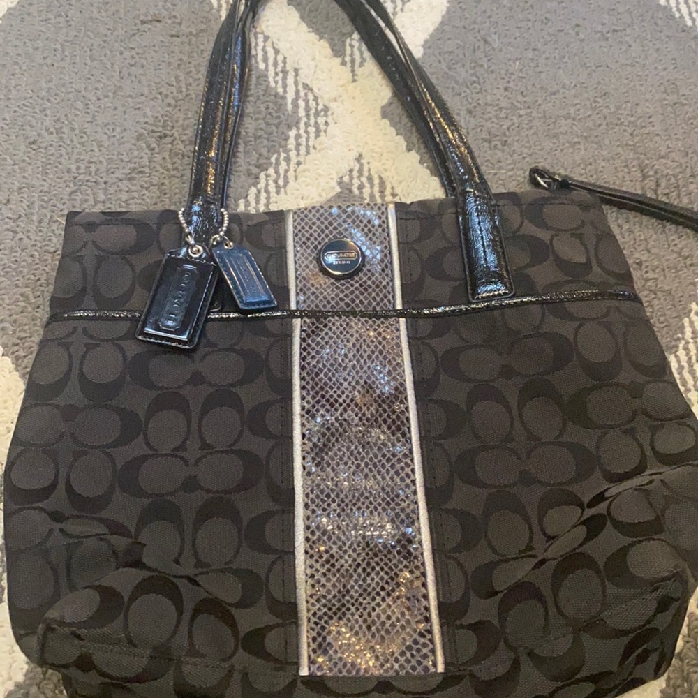 Black coach handbag